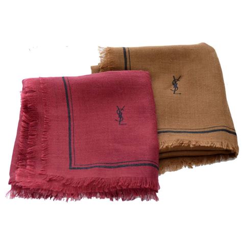 ysl white silk scarf|yves Saint Laurent cashmere scarf.